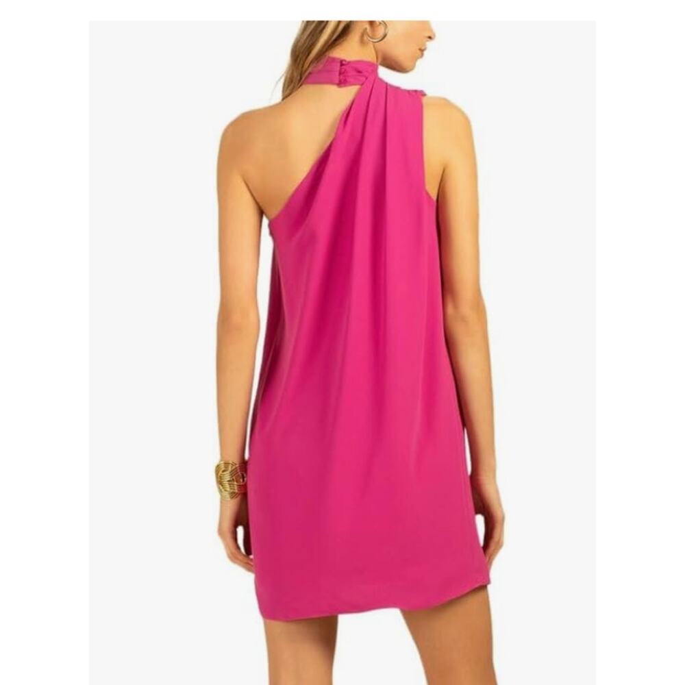 Trina Turk NIAN One Shoulder Cocktail Shift Dress | Sz 2, Phlox Pink *Flaw* - Picture 2 of 9